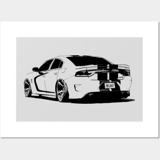 Dodge Charger Hellcat - stylized Posters and Art